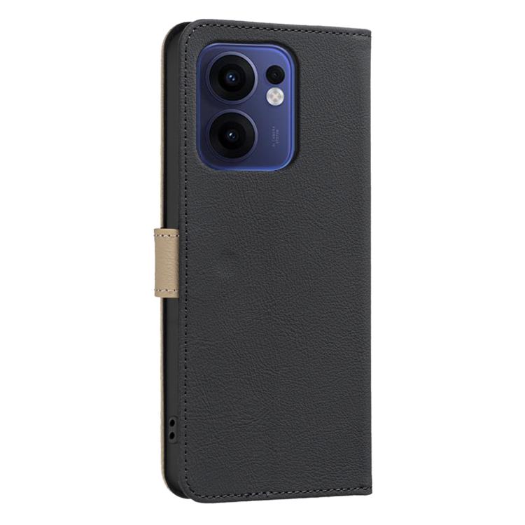 For OPPO Reno13 F 5G Splicing Color Hollow Flower Pattern RFID Leather Phone Case