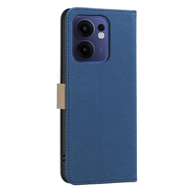 For OPPO Reno13 F 5G Splicing Color Hollow Flower Pattern RFID Leather Phone Case
