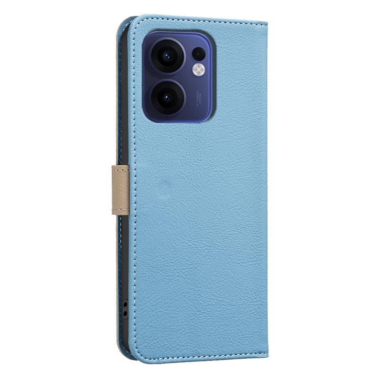 For OPPO Reno13 F 5G Splicing Color Hollow Flower Pattern RFID Leather Phone Case