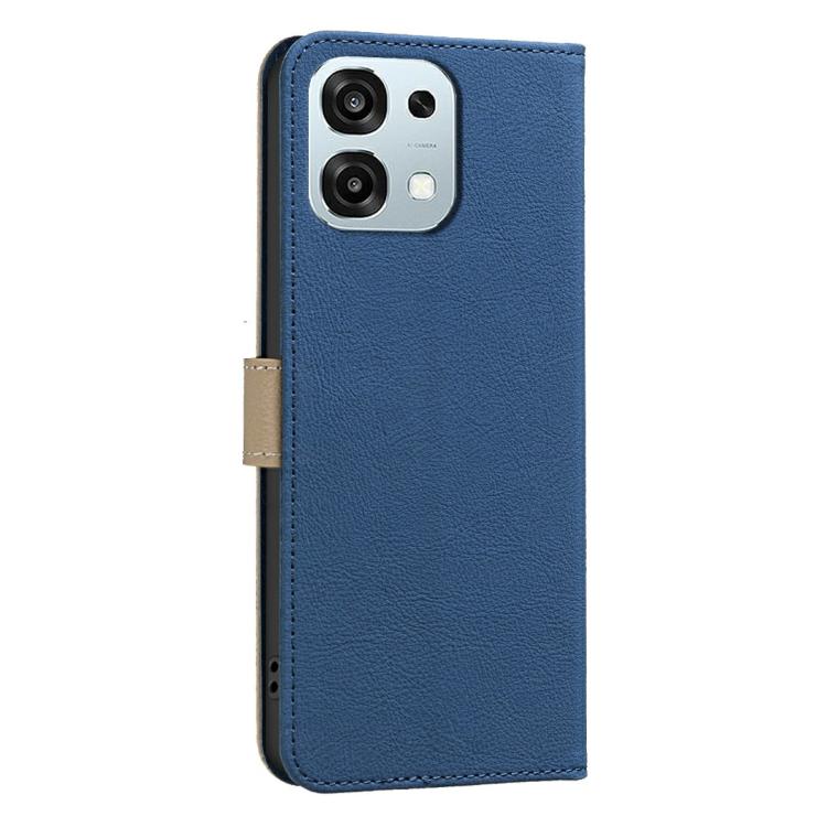For OPPO A6 Pro 5G/4G Global / F31 5G Splicing Color Hollow Flower Pattern RFID Leather Phone Case