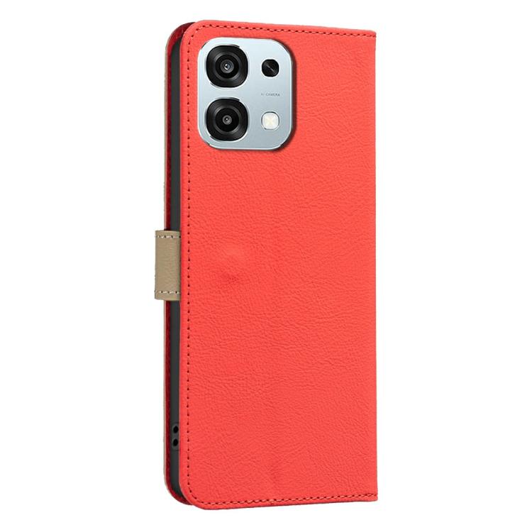 For OPPO A6 Pro 5G/4G Global / F31 5G Splicing Color Hollow Flower Pattern RFID Leather Phone Case