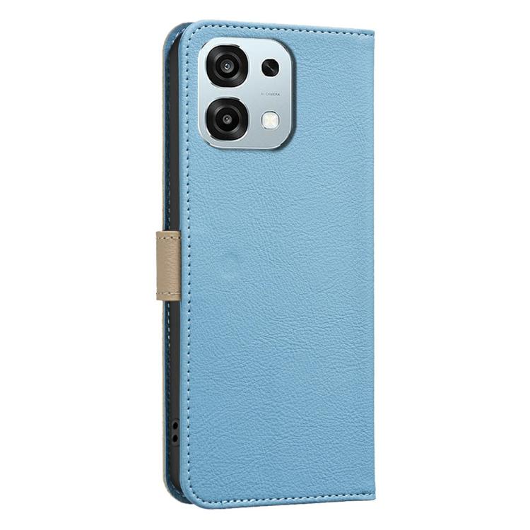 For OPPO A6 Pro 5G/4G Global / F31 5G Splicing Color Hollow Flower Pattern RFID Leather Phone Case