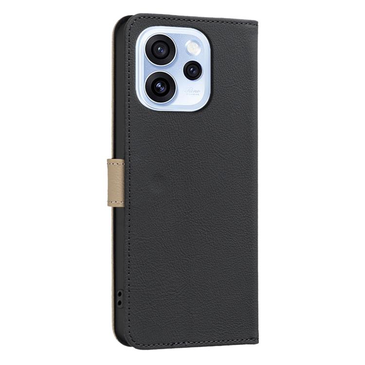 For OPPO Reno15 5G Global Splicing Color Hollow Flower Pattern RFID Leather Phone Case