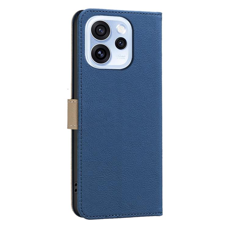 For OPPO Reno15 5G Global Splicing Color Hollow Flower Pattern RFID Leather Phone Case