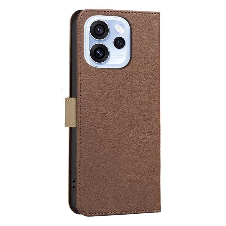 For OPPO Reno15 5G Global Splicing Color Hollow Flower Pattern RFID Leather Phone Case