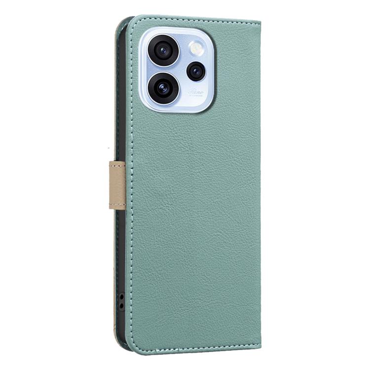 For OPPO Reno15 5G Global Splicing Color Hollow Flower Pattern RFID Leather Phone Case