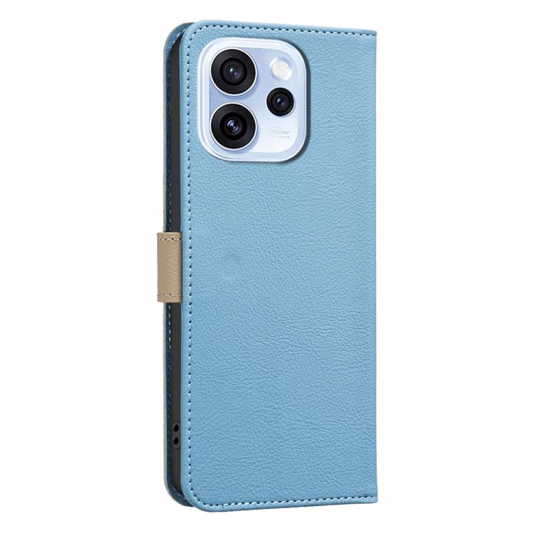 For OPPO Reno15 5G Global Splicing Color Hollow Flower Pattern RFID Leather Phone Case