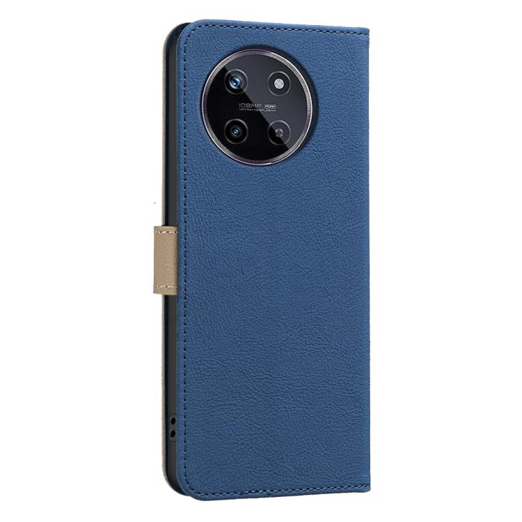 For Realme 11 4G Global Splicing Color Hollow Flower Pattern RFID Leather Phone Case