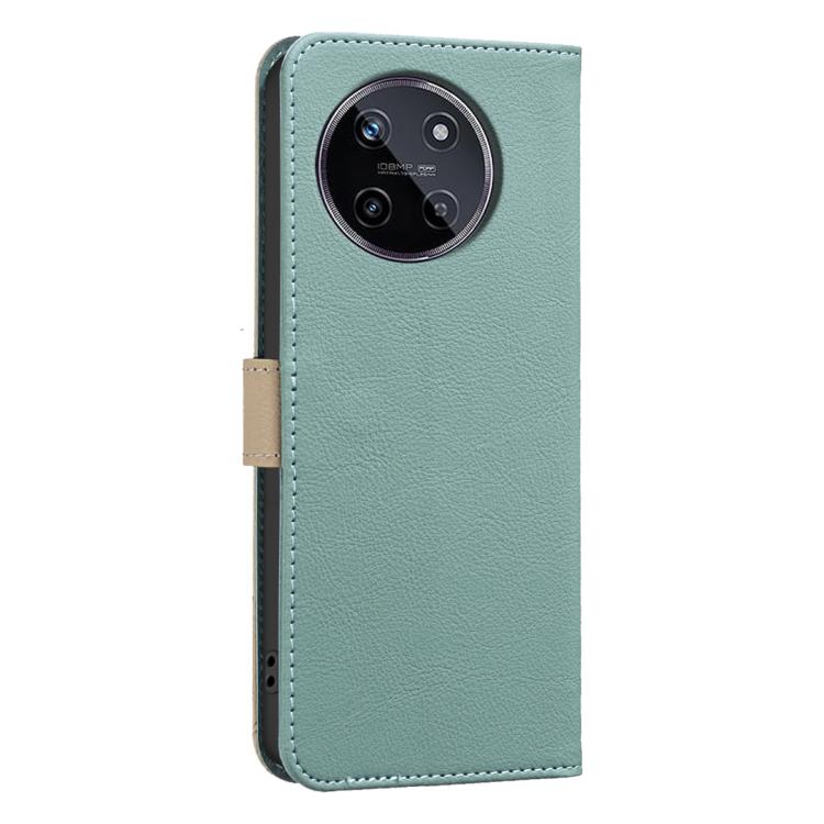 For Realme 11 4G Global Splicing Color Hollow Flower Pattern RFID Leather Phone Case