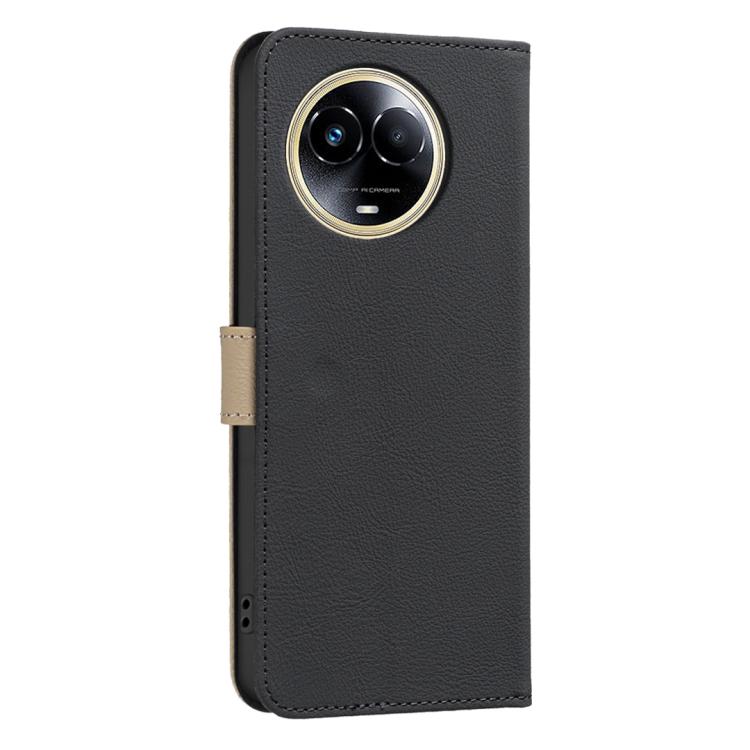 For Realme 11 5G Global / 11X Splicing Color Hollow Flower Pattern RFID Leather Phone Case