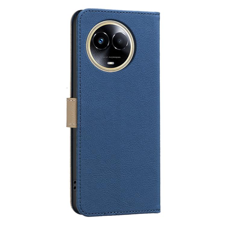 For Realme 11 5G Global / 11X Splicing Color Hollow Flower Pattern RFID Leather Phone Case