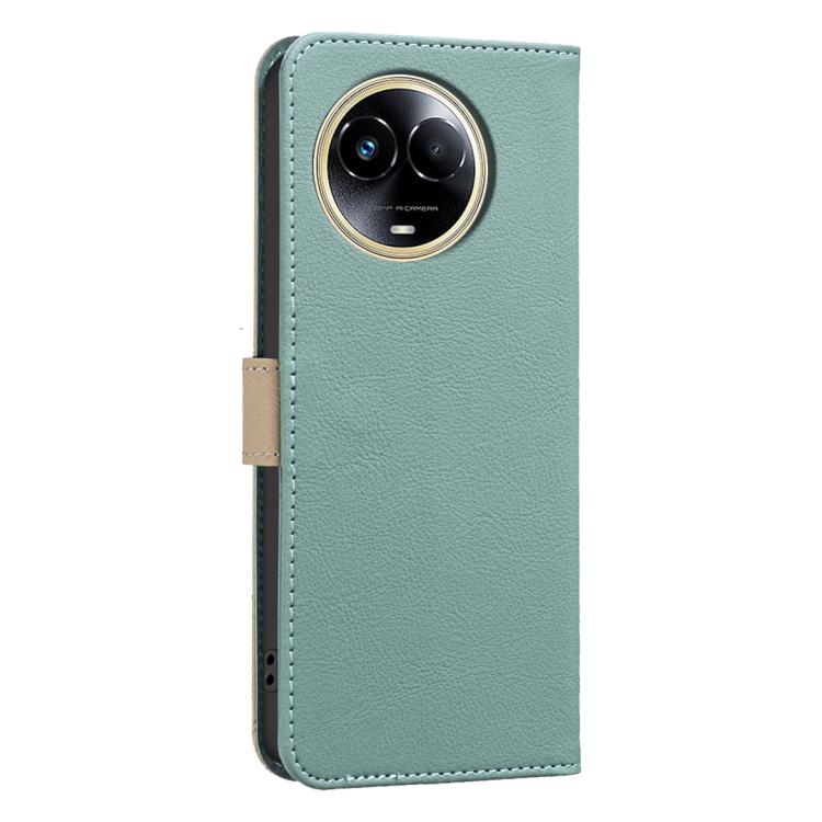 For Realme 11 5G Global / 11X Splicing Color Hollow Flower Pattern RFID Leather Phone Case