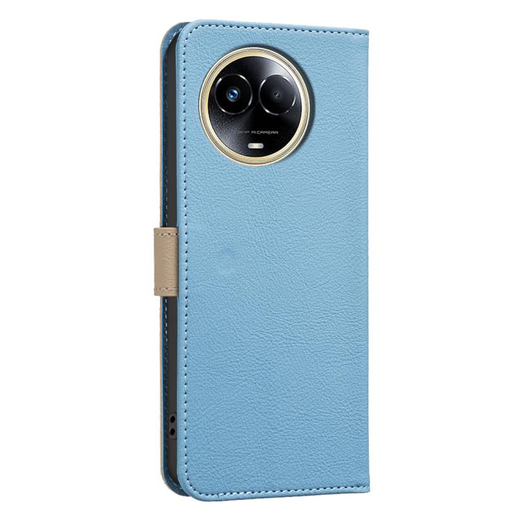 For Realme 11 5G Global / 11X Splicing Color Hollow Flower Pattern RFID Leather Phone Case