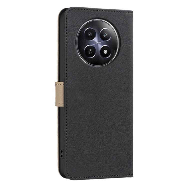 For Realme 12 5G Global Splicing Color Hollow Flower Pattern RFID Leather Phone Case