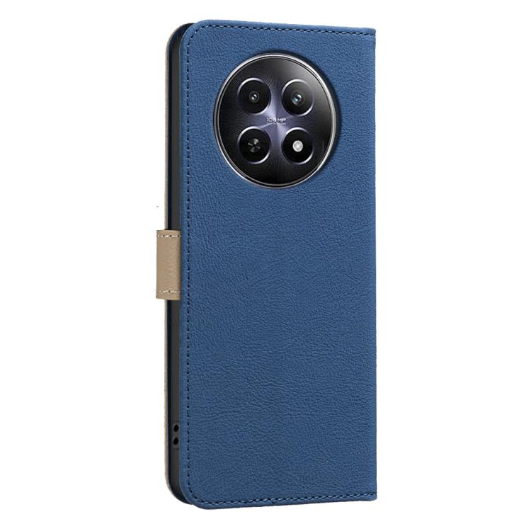 For Realme 12 5G Global Splicing Color Hollow Flower Pattern RFID Leather Phone Case