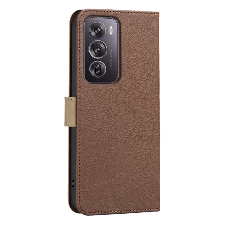 For Realme 12 Pro 5G / 12 Pro+ 5G Splicing Color Hollow Flower Pattern RFID Leather Phone Case