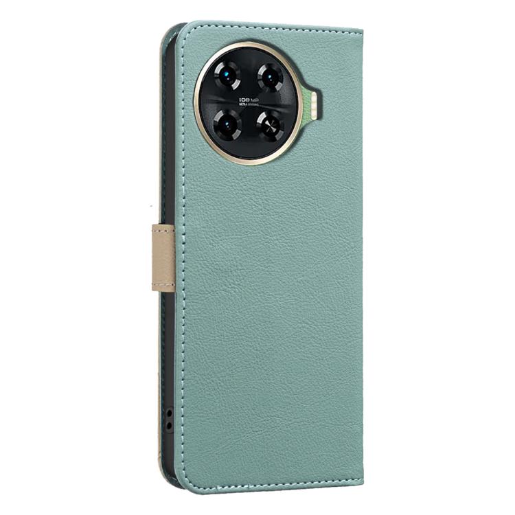 For Tecno Spark 20 Pro+ Splicing Color Hollow Flower Pattern RFID Leather Phone Case