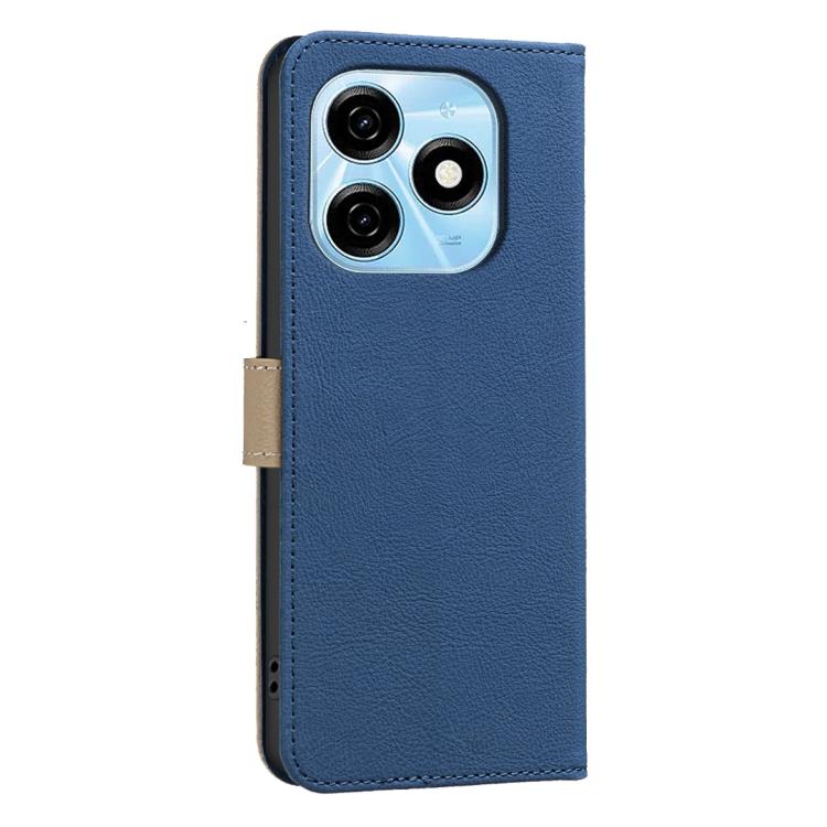 For Tecno Spark 20 Splicing Color Hollow Flower Pattern RFID Leather Phone Case