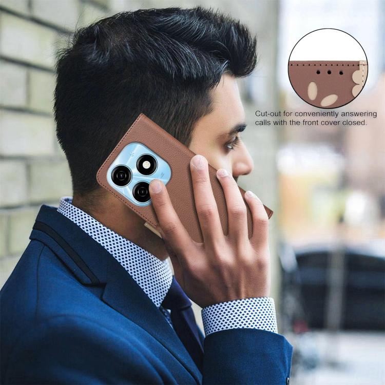 For Tecno Spark 20 Splicing Color Hollow Flower Pattern RFID Leather Phone Case