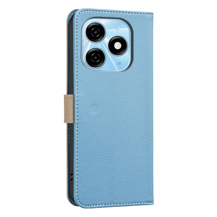 For Tecno Spark 20 Splicing Color Hollow Flower Pattern RFID Leather Phone Case