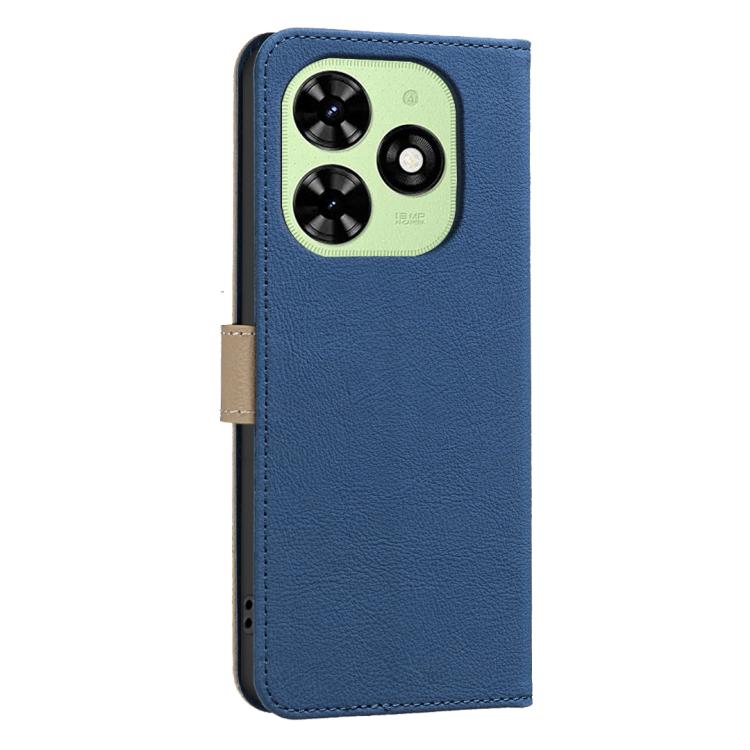 For Tecno Spark GO 2024 / 20C / Pop 8 Splicing Color Hollow Flower Pattern RFID Leather Phone Case