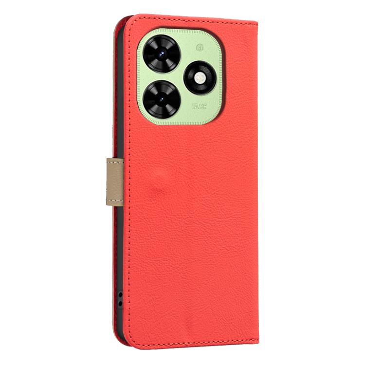 For Tecno Spark GO 2024 / 20C / Pop 8 Splicing Color Hollow Flower Pattern RFID Leather Phone Case