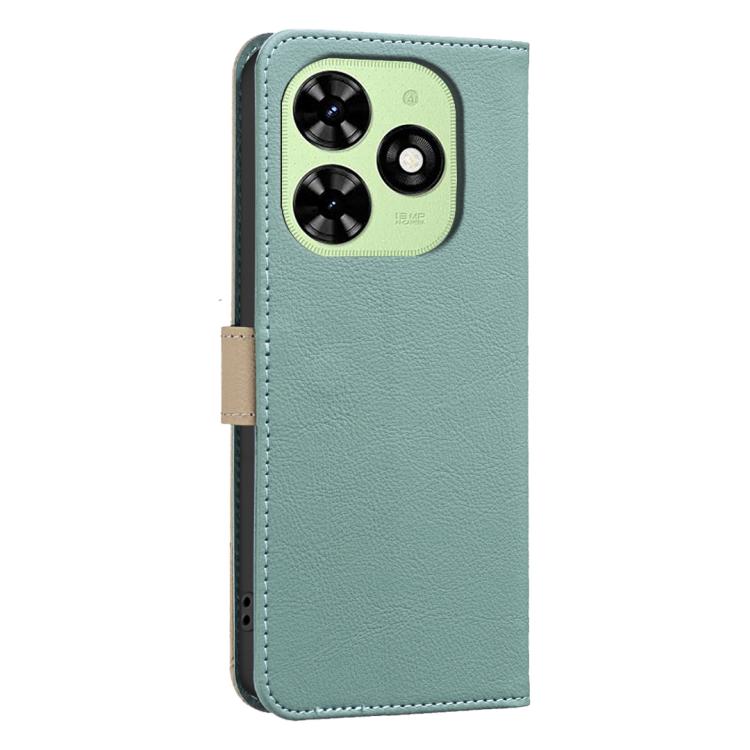 For Tecno Spark GO 2024 / 20C / Pop 8 Splicing Color Hollow Flower Pattern RFID Leather Phone Case