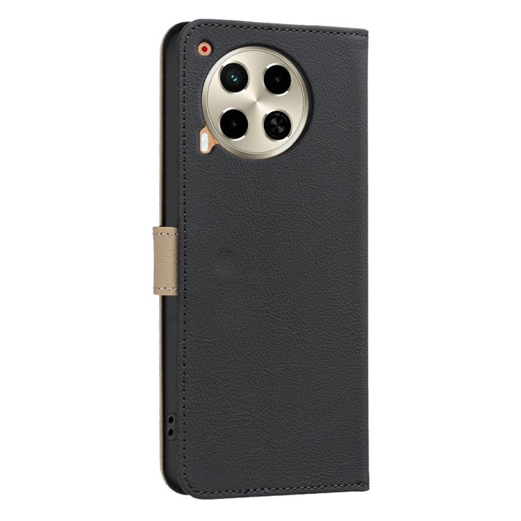 For Tecno Camon 30 4G / 30 5G Splicing Color Hollow Flower Pattern RFID Leather Phone Case