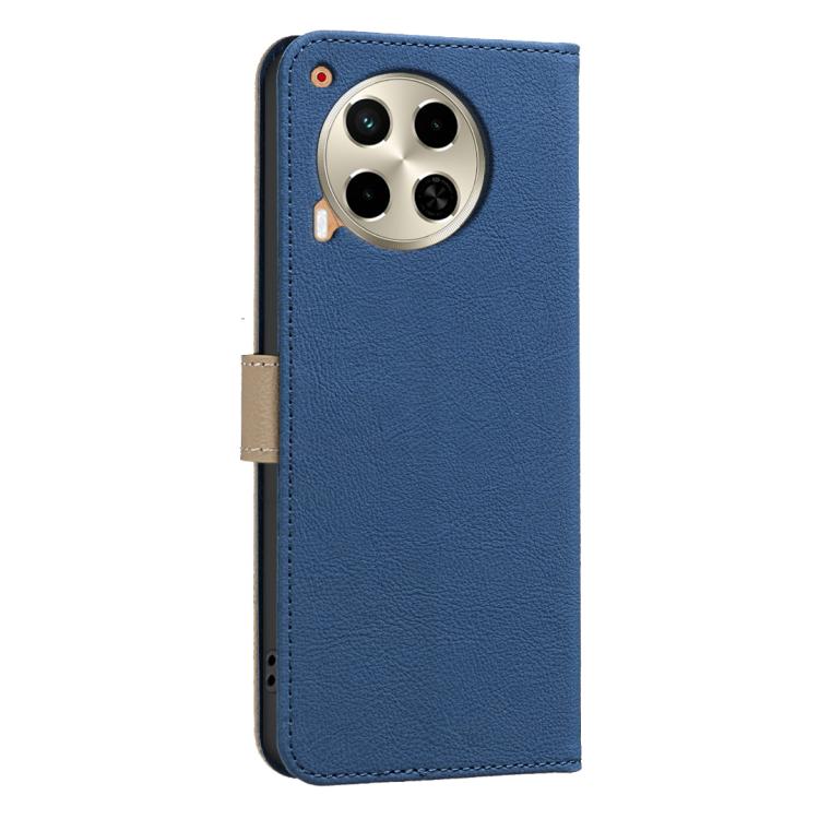 For Tecno Camon 30 4G / 30 5G Splicing Color Hollow Flower Pattern RFID Leather Phone Case