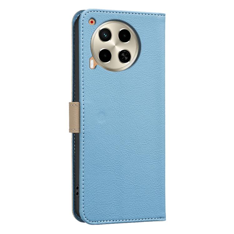 For Tecno Camon 30 4G / 30 5G Splicing Color Hollow Flower Pattern RFID Leather Phone Case