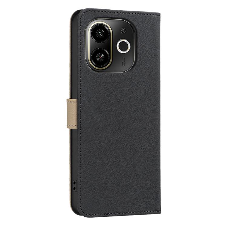 For Tecno Pop 9 5G / Spark 30C 5G Splicing Color Hollow Flower Pattern RFID Leather Phone Case