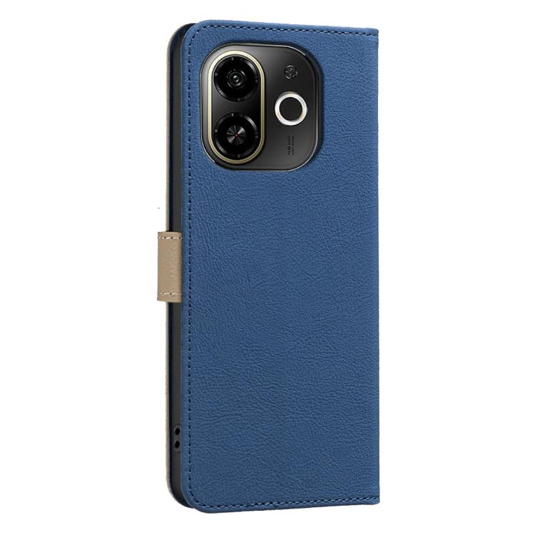 For Tecno Pop 9 5G / Spark 30C 5G Splicing Color Hollow Flower Pattern RFID Leather Phone Case