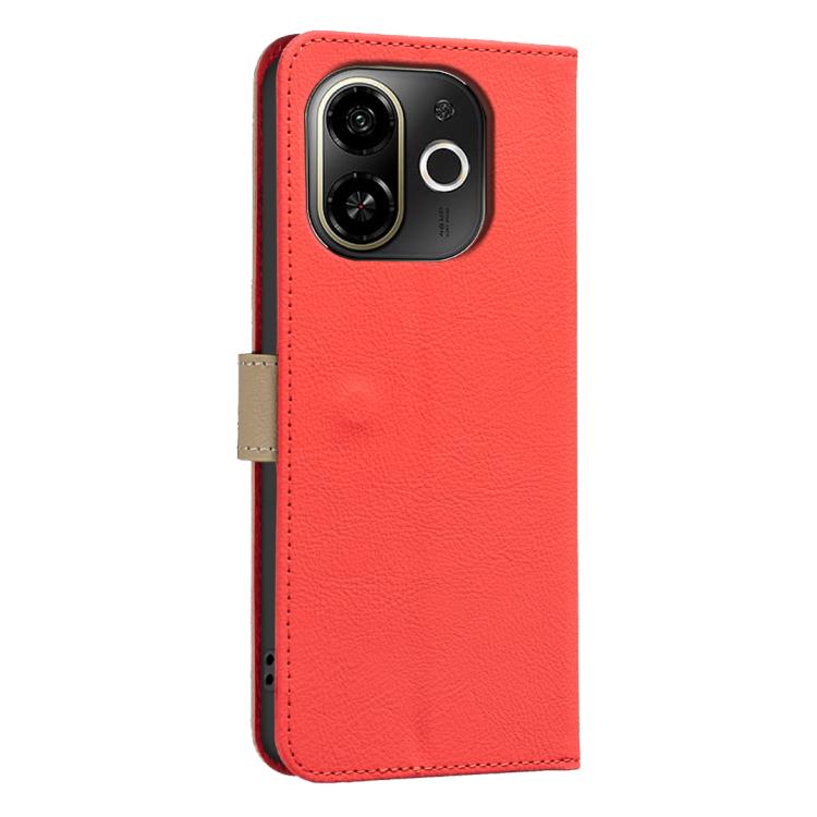 For Tecno Pop 9 5G / Spark 30C 5G Splicing Color Hollow Flower Pattern RFID Leather Phone Case