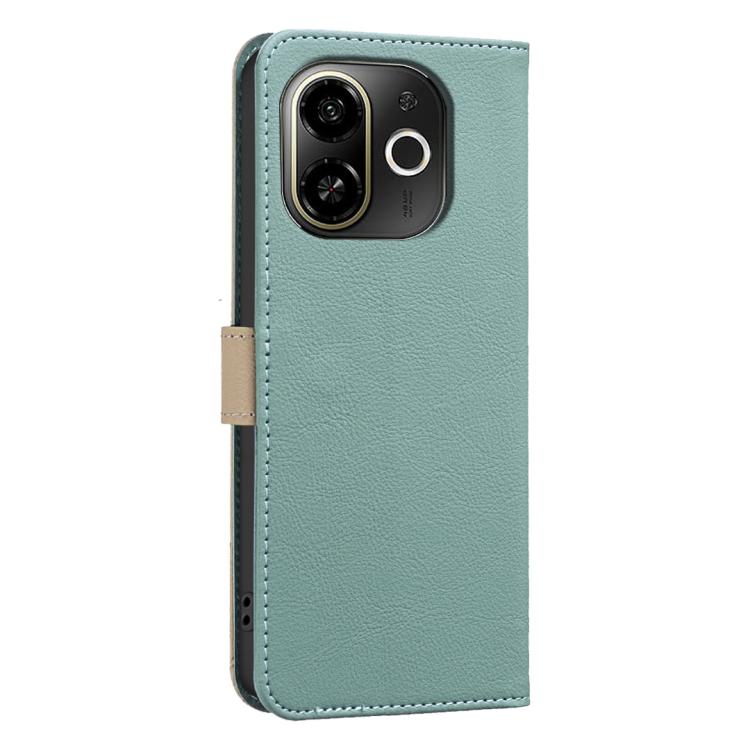 For Tecno Pop 9 5G / Spark 30C 5G Splicing Color Hollow Flower Pattern RFID Leather Phone Case