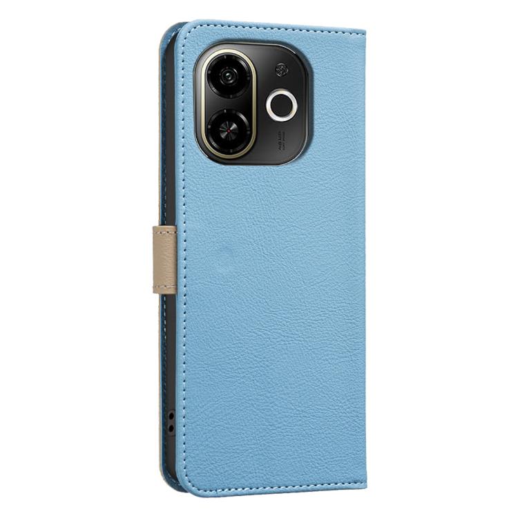 For Tecno Pop 9 5G / Spark 30C 5G Splicing Color Hollow Flower Pattern RFID Leather Phone Case