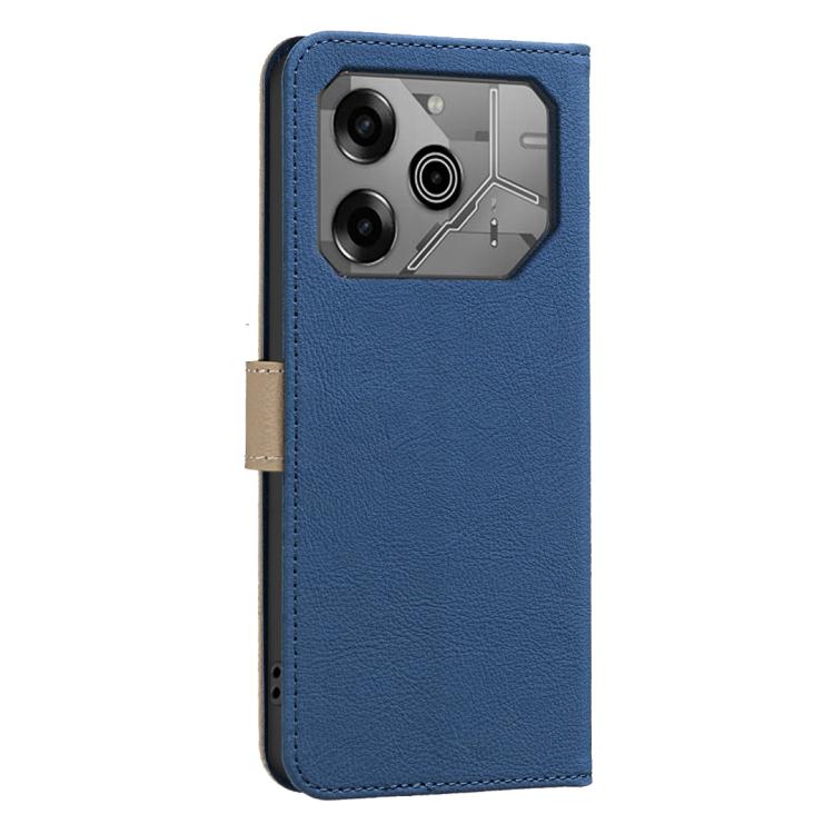 For Tecno Pova 6 / Pova 6 Pro 5G Splicing Color Hollow Flower Pattern RFID Leather Phone Case