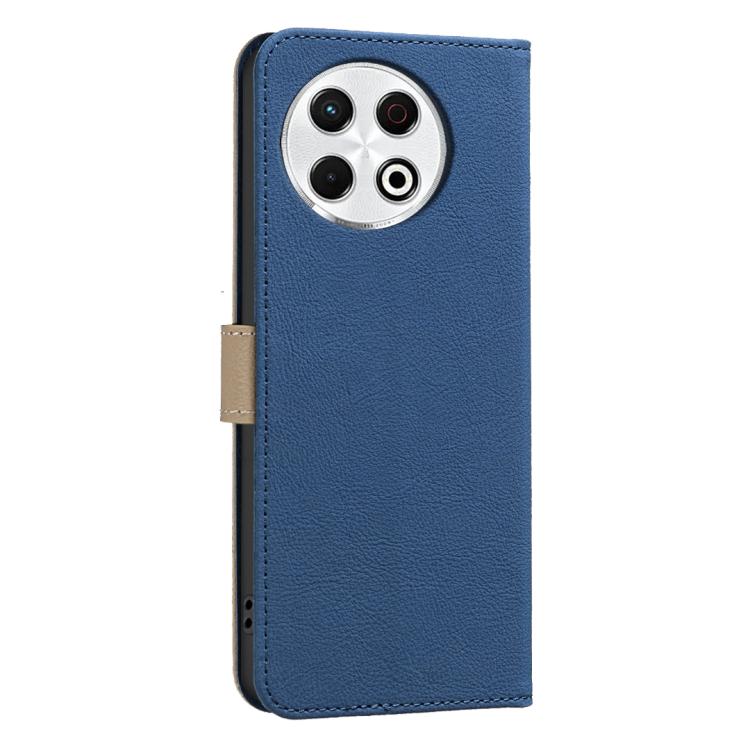 For Tecno Spark 30 Pro 4G Splicing Color Hollow Flower Pattern RFID Leather Phone Case