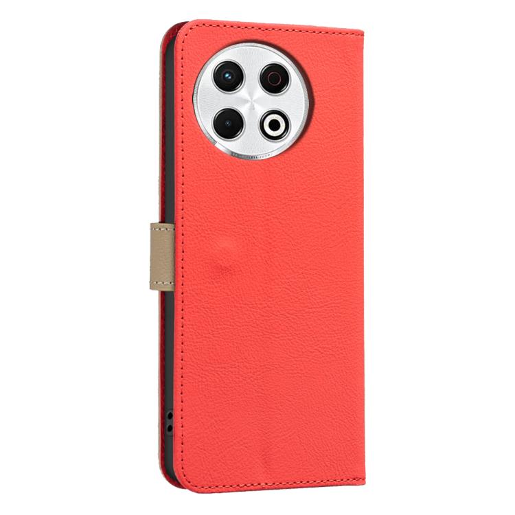 For Tecno Spark 30 Pro 4G Splicing Color Hollow Flower Pattern RFID Leather Phone Case