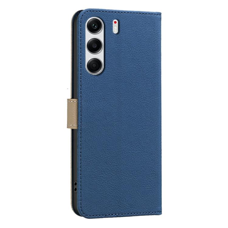 For Tecno Camon 40 Pro 4G Splicing Color Hollow Flower Pattern RFID Leather Phone Case