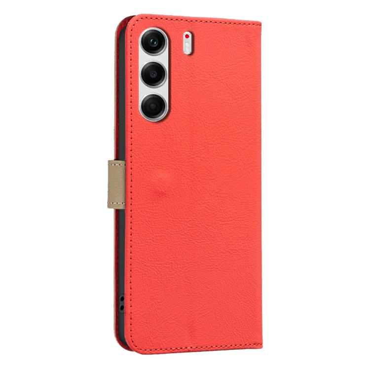 For Tecno Camon 40 Pro 4G Splicing Color Hollow Flower Pattern RFID Leather Phone Case