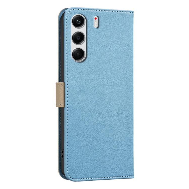 For Tecno Camon 40 Pro 4G Splicing Color Hollow Flower Pattern RFID Leather Phone Case