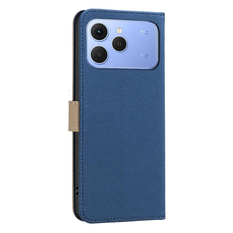 For Tecno Spark 40 4G Splicing Color Hollow Flower Pattern RFID Leather Phone Case