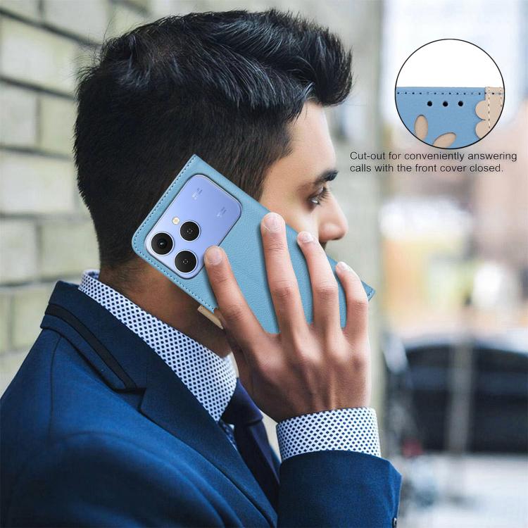For Tecno Spark 40 4G Splicing Color Hollow Flower Pattern RFID Leather Phone Case