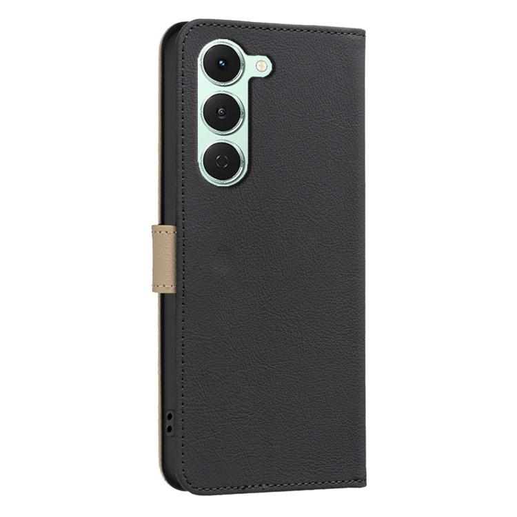 For Tecno Spark 40 Pro 4G Splicing Color Hollow Flower Pattern RFID Leather Phone Case