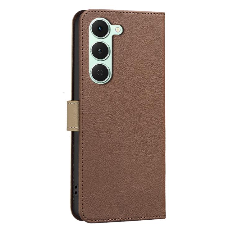 For Tecno Spark 40 Pro 4G Splicing Color Hollow Flower Pattern RFID Leather Phone Case