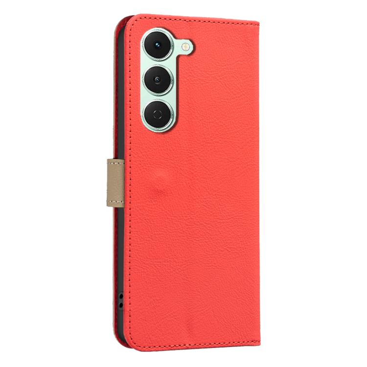 For Tecno Spark 40 Pro 4G Splicing Color Hollow Flower Pattern RFID Leather Phone Case