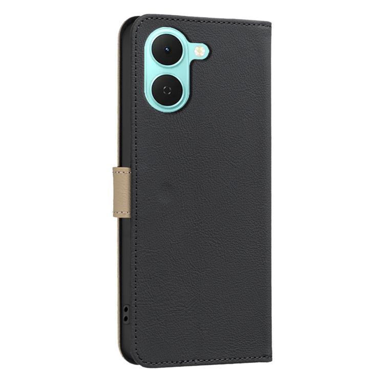 For Tecno Spark Go 3 Splicing Color Hollow Flower Pattern RFID Leather Phone Case