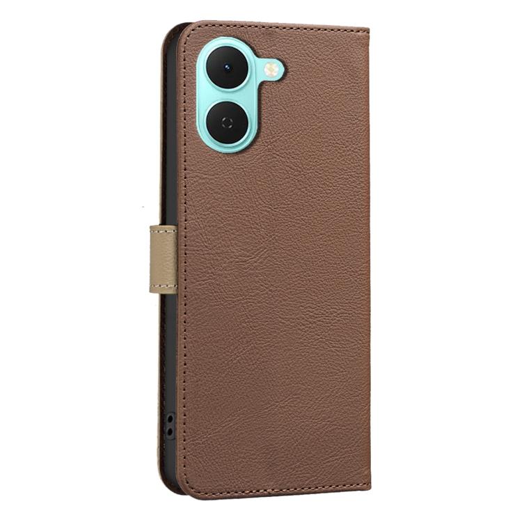 For Tecno Spark Go 3 Splicing Color Hollow Flower Pattern RFID Leather Phone Case