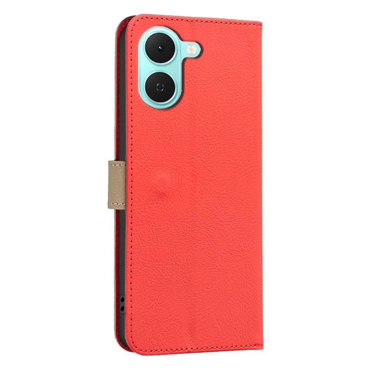 For Tecno Spark Go 3 Splicing Color Hollow Flower Pattern RFID Leather Phone Case