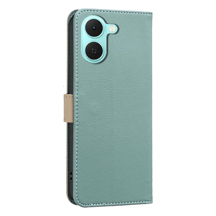For Tecno Spark Go 3 Splicing Color Hollow Flower Pattern RFID Leather Phone Case